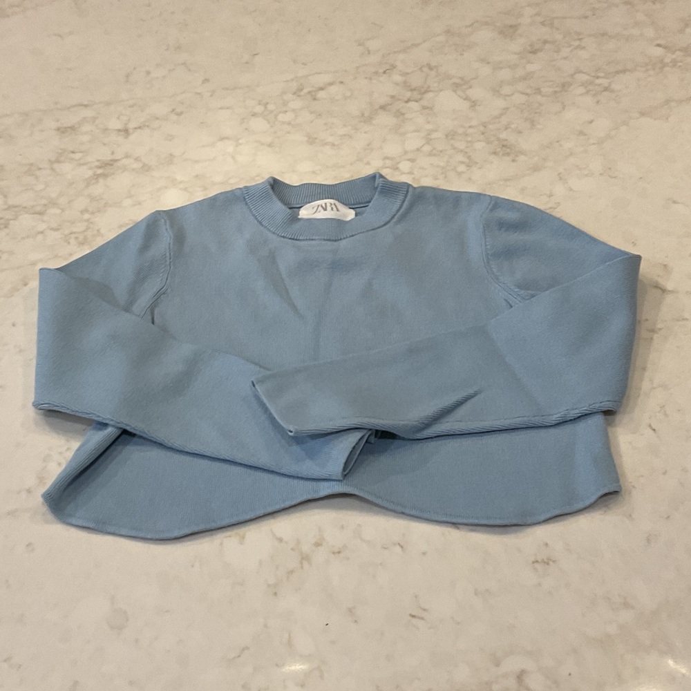 Zara Sky Blue Knit Top